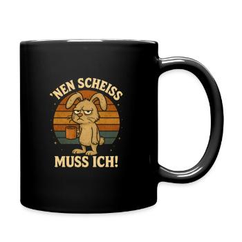 Funny Bunny Office Work Job Saying - Full Colour Mug - black - Right