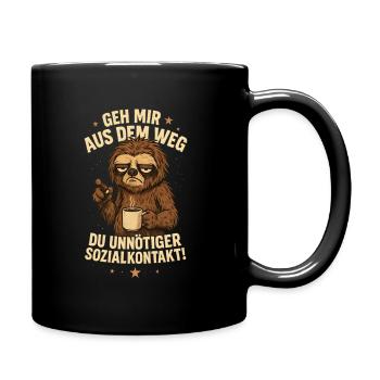 Get out of my way, you unnecessary social contact - Full Colour Mug - black - Right