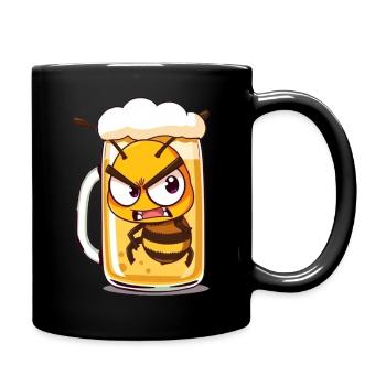 Bee in a beer glass - Full Colour Mug - black - Right