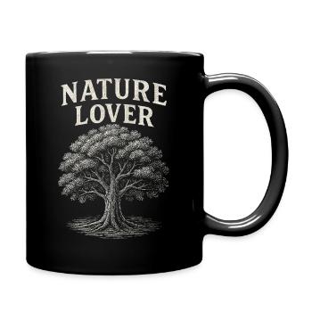 Nature lover gift tree nature forest hiking - Full Colour Mug - black - Right