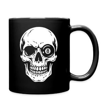 Cadeau de joueur de billard, tête de mort et boule de huit - Mug uni - noir - Droite