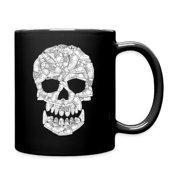 Sneaker Skull Graphic Streetwear for Collectors - Full Colour Mug - black - Right