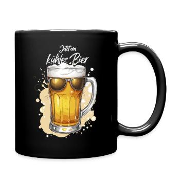Bière avec lunettes de soleil, bière fraîche, fête de la bière - Mug uni - noir - Droite