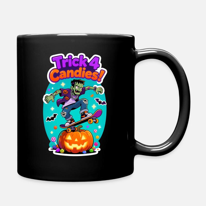 Trick 4 Candies Halloween Skateboard Tee - Full Colour Mug - black