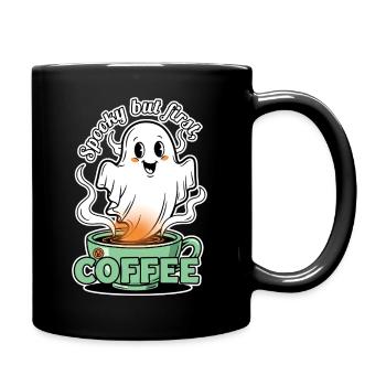 Motif de café effrayant avec de l'alcool de café - Mug uni - noir - Droite
