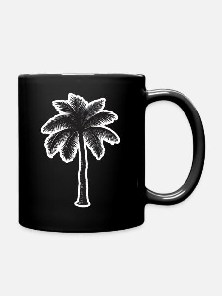 Palme - Tasse einfarbig - Schwarz