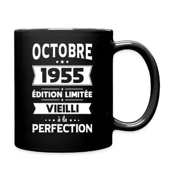 70th Birthday - October 1955 Perfection - Full Colour Mug - black - Right