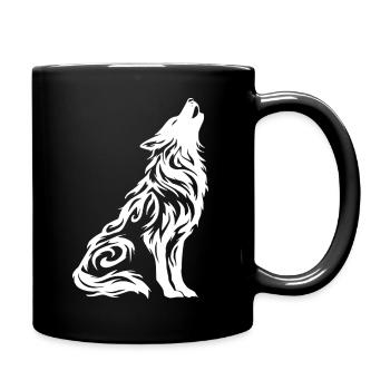 Wolf Tribal Tattoo - Tasse einfarbig - Schwarz - Rechts