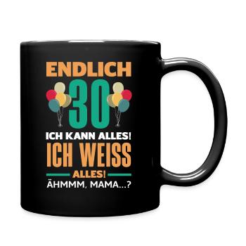 Funny 30th birthday gift - Full Colour Mug - black - Right