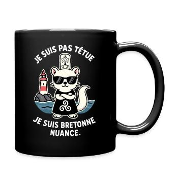 I'm not stubborn hermine bretonne humor brittany - Full Colour Mug - black - Right