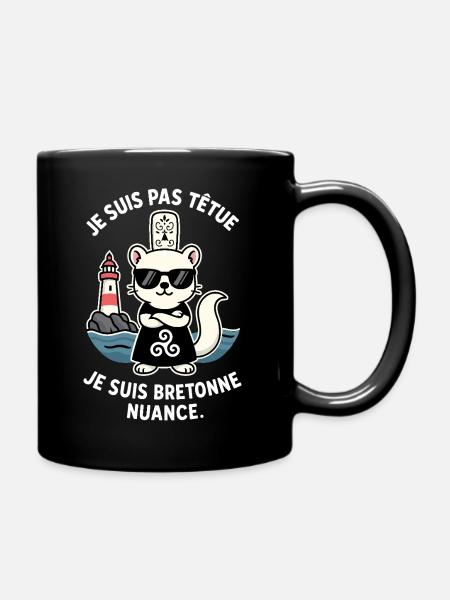 Je Suis Pas Têtue Hermine Bretonne Humour Bretagne - Mug uni - noir