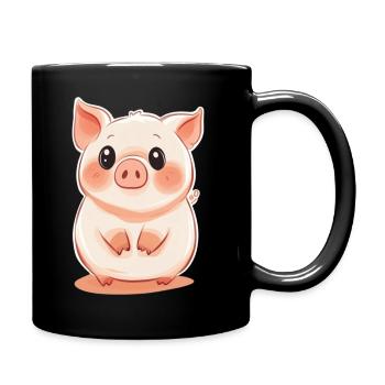 Pig Piglet - Full Colour Mug - black - Right