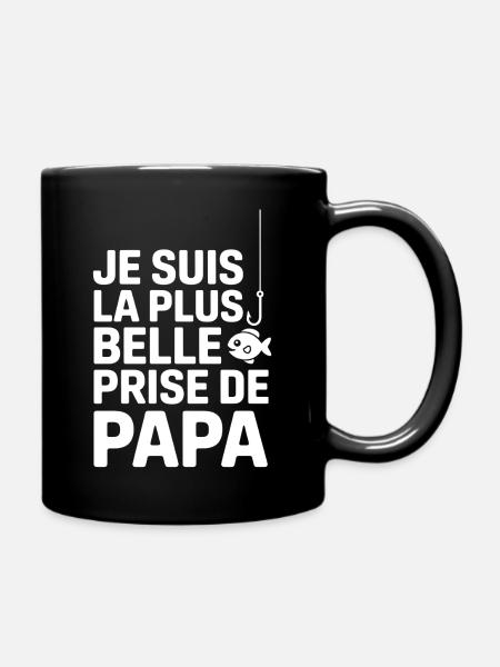 Body bébé humour – La plus belle prise de papa 🎣 - Mug uni - noir