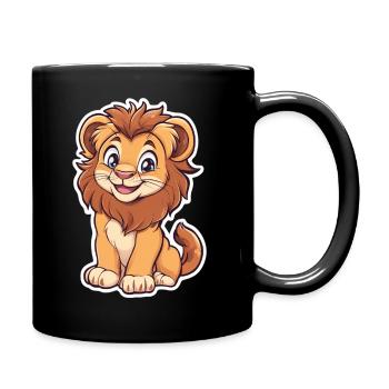 Lion - Full Colour Mug - black - Right