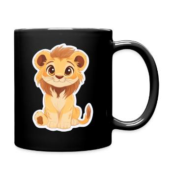 Lion - Full Colour Mug - black - Right
