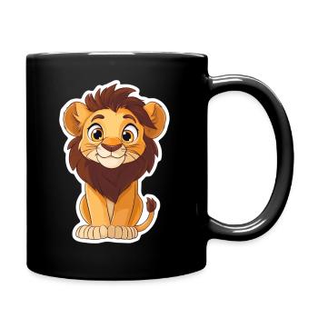 Lion - Full Colour Mug - black - Right