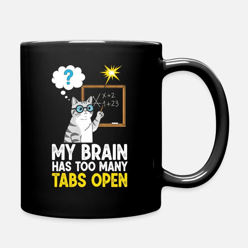 Humorous cat picture with school concept - Full Colour Mug - black
