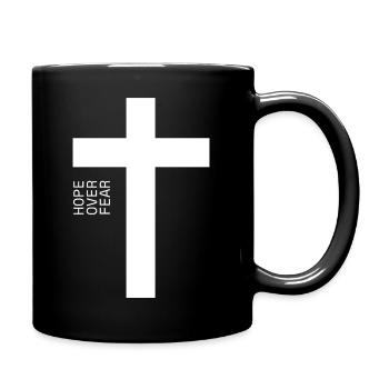 Hope Over Fear Cross - Tasse einfarbig - Schwarz - Rechts