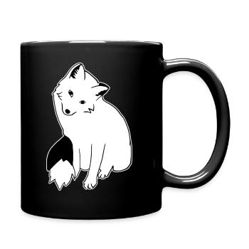 Fuchs mit großen Augen: Kawaii & Cartoon Style - Tasse einfarbig - Schwarz - Rechts