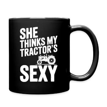 Elle pense que mon tracteur est sexy - Mug uni - noir - Droite