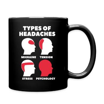Psychologie Maux de tête - Mug uni - noir - Droite