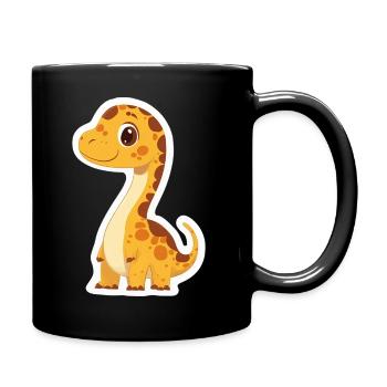 Dinosaurier - Tasse einfarbig - Schwarz - Rechts