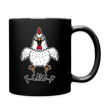 F-CAW-F Chicken Hen Rooster Meme Funny Rooster fcawf - Full Colour Mug - black - Right