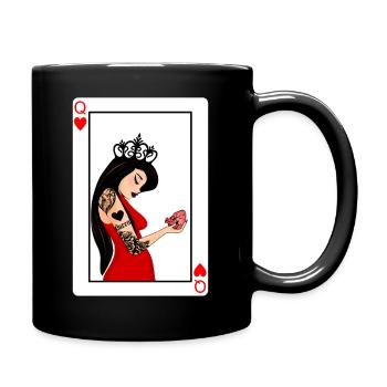 Carte Dame de Coeur punk - Mug uni - noir - Droite