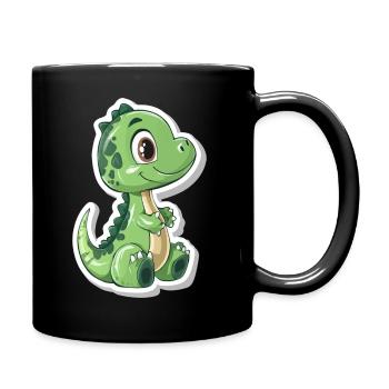 Dinosaurier - Tasse einfarbig - Schwarz - Rechts