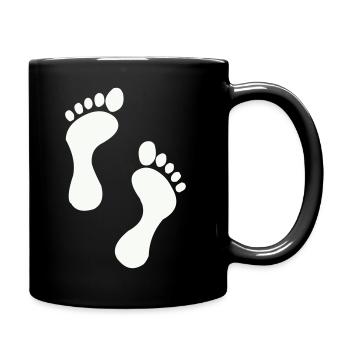 Kleine Füße, große Träume - Tasse einfarbig - Schwarz - Rechts