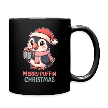 Puffin Christmas Cute - Full Colour Mug - black - Right