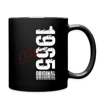 60. Geburtstag Original Oktober Jahrgang 1965 - Tasse einfarbig - Schwarz - Rechts