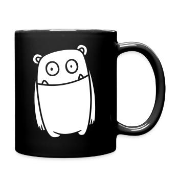Monster Cheerful - Conception de bande dessinée Kawaii drôle - Mug uni - noir - Droite