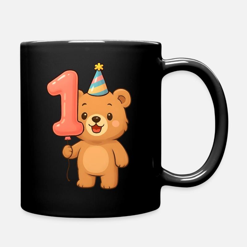 Ours avec ballon pour ses 1er ans - Mug uni - noir