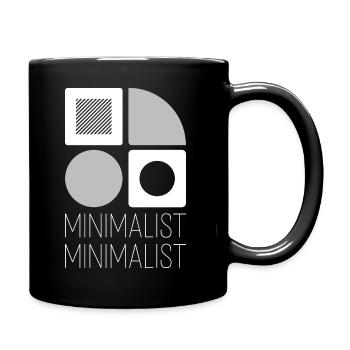 Minimalist geometry greys on white - Full Colour Mug - black - Right