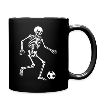 Skeleton playing football sport - Full Colour Mug - black - Right