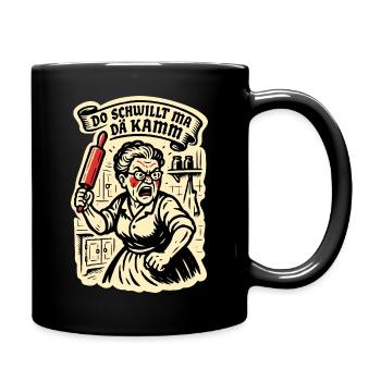 Do schwillt ma dä Kamm - Badische Sprüche - Tasse einfarbig - Schwarz - Rechts