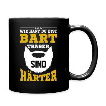 Bartträger sind härter / Bart, Bartträger Spruch - Tasse einfarbig - Schwarz - Rechts