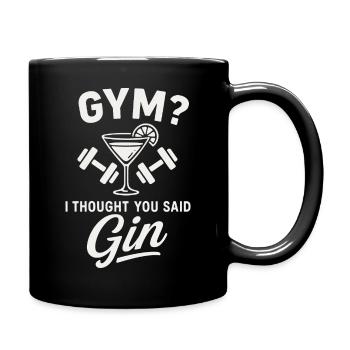 Gym or gin ? - Full Colour Mug - black - Right