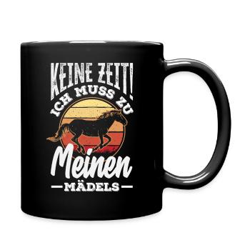 Pas le temps! Je dois aller voir les chevaux de mes filles - Mug uni - noir - Droite
