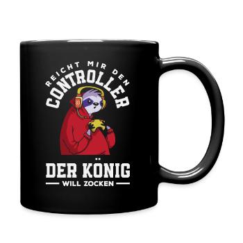 Hands me the controller – King wants to play - Full Colour Mug - black - Right
