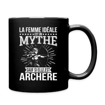 The ideal woman, a myth unless she is an archer - Full Colour Mug - black - Right