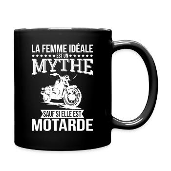 The ideal woman, a myth unless she is a biker - Full Colour Mug - black - Right