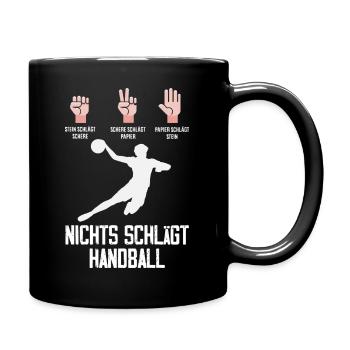 Handballspieler Handball Handballer Geschenke - Tasse einfarbig - Schwarz - Rechts