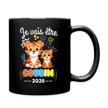 Je Vais Être Cousin 2026 Annonce Grossesse Tigre - Mug uni - noir - Droite