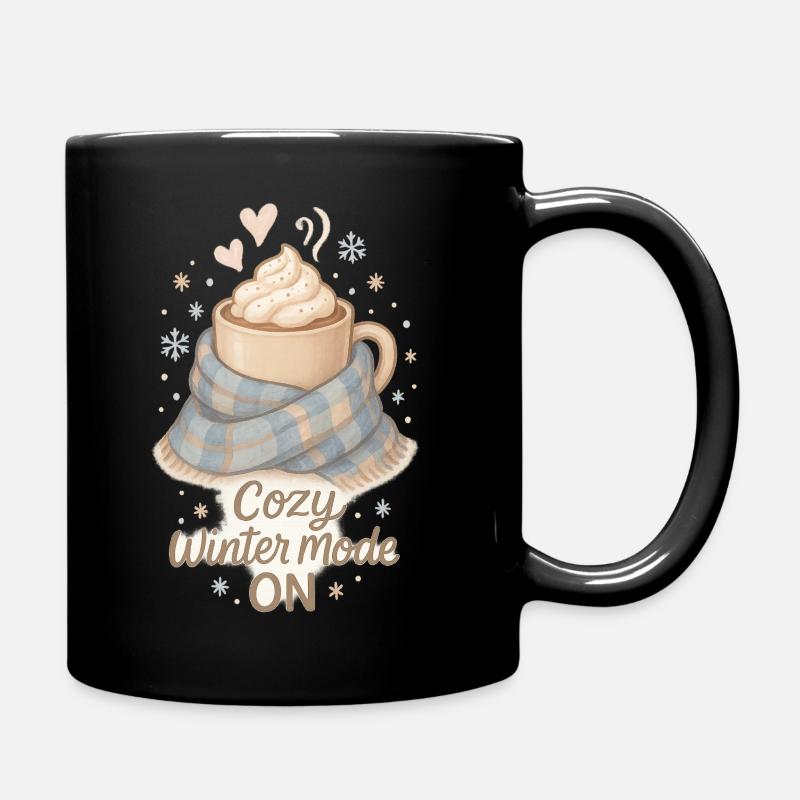 Cozy Winter Mode – Gemütliches Winter Kakao Design - Tasse einfarbig - Schwarz