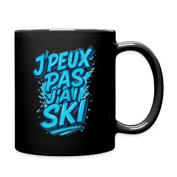 Ich kann nicht Skifahren. - Tasse einfarbig - Schwarz - Rechts