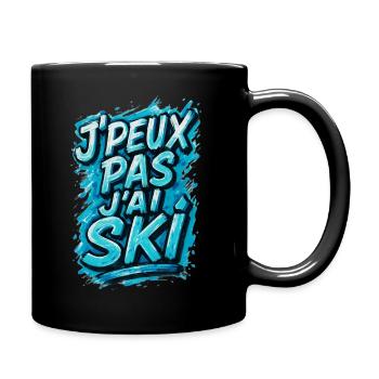 I can't I ski - Full Colour Mug - black - Right