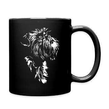 Belgischer Zwerggriffon Silhouette Hund Wilsigns - Tasse einfarbig - Schwarz - Rechts