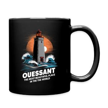 Ouessant Island at the End of the World Lighthouse Créac'h Sea - Full Colour Mug - black - Right